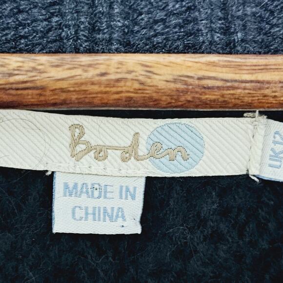 Boden Cable Knit Chunky Swester Women's Sz 8 Navy Black Wool/Alpaca/Mohair Blend - Picture 4 of 7